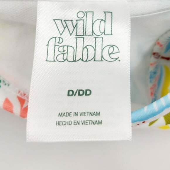 Tropical Floral Print Bandeau Bikini Set Womens Hair Tie Size M - Picture 7 of 7